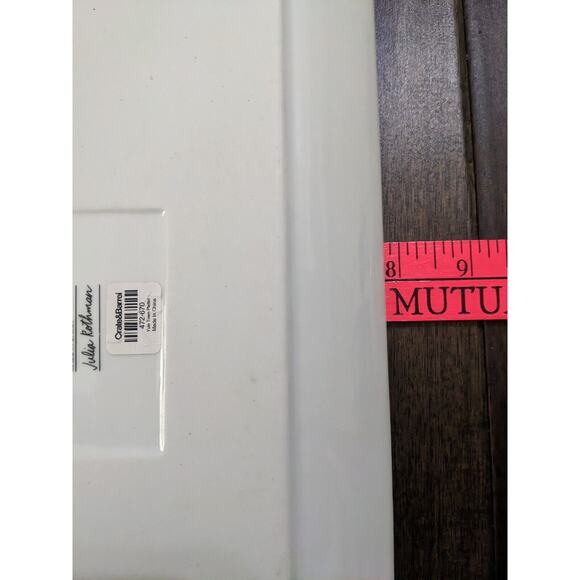 YULE TOWN Crate & Barrel Christmas Serving Plate Dish Julia ROTHMAN Design 15x8 - Picture 4 of 6